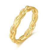 Twice As Nice Ring in goudkleurig edelstaal, vlecht  56