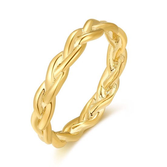 Twice As Nice Ring in goudkleurig edelstaal, vlecht 56