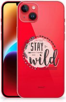 Telefoon Hoesje iPhone 14 Plus Siliconen Back Cover Transparant Boho Stay Wild