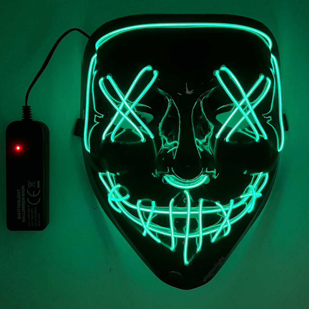 Shutterlight® Purge LED Masker Groen Halloween Masker Feest