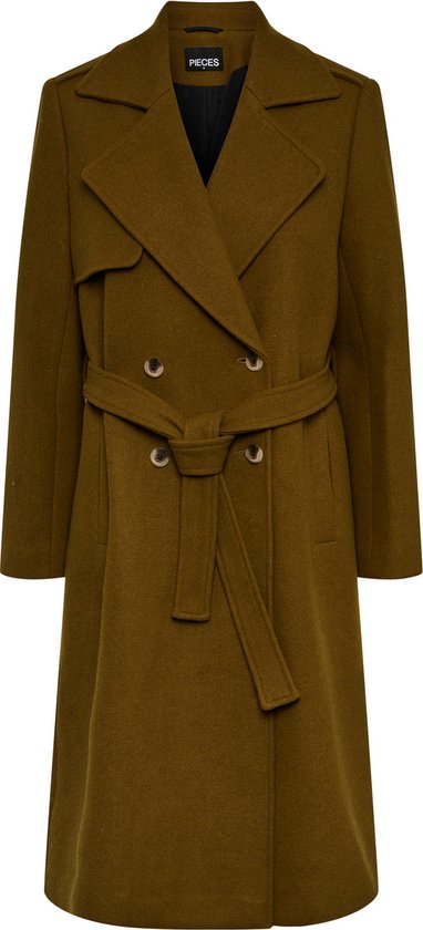 Foto: Pieces pcnika long tie belt trenchcoat dames trenchcoat maat m