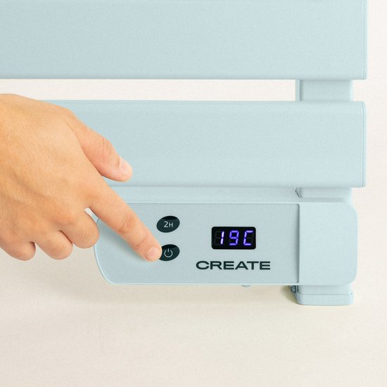 CREATE - Elektrische handdoekhouder 500W - Pastel blauw - Zonder benen - Zonder plank - WARM TOWEL