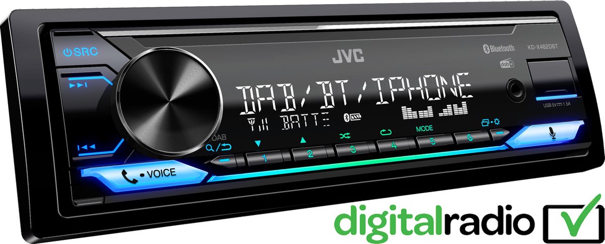 Kenwood KMM-BT508DAB Autoradio - Multicolor – foto 2