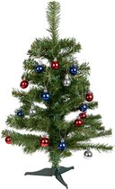 Mini sapin de Noël 60cm de haut - 66 branches flexibles - Dont 24 boules de Noël - Ø38 cm - pour le bureau de table - petit - construction simple - facile d'entretien et réutilisable - sapin de Noël artificiel comme le vrai - sapin de Noël complet -