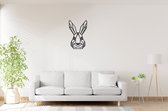 Geometrische Haas - Wanddecoratie - Lasergesneden -  - Zwart - Geometrische dieren en vormen - Houten dieren - Muurdecoratie - Line art - Wall art