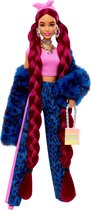 Barbie Extra Pop - Rood - Blauwe panterprint - Pop