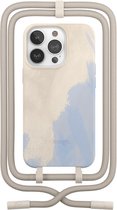 Change 2 in 1 Bio Case x Filia - geschikt voor iPhone 14 Pro - afneembaar nekkoord - duurzaam - eco vriendelijk - gemaakt van bio-materialen - Beige-Blue