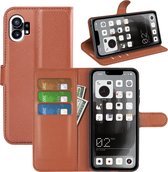 Nothing Phone 1 Hoesje - MobyDefend Kunstleren Wallet Book Case (Sluiting Voorkant) - Bruin - GSM Hoesje - Telefoonhoesje Geschikt Voor Nothing Phone (1)