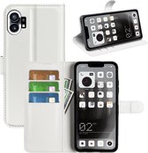 Nothing Phone 1 Hoesje - MobyDefend Kunstleren Wallet Book Case (Sluiting Voorkant) - Wit - GSM Hoesje - Telefoonhoesje Geschikt Voor Nothing Phone (1)