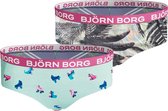 Björn Borg - Meisjes - Basic Hipster 2-Pack - Blauw/Groen/Multicolour - Maat 170