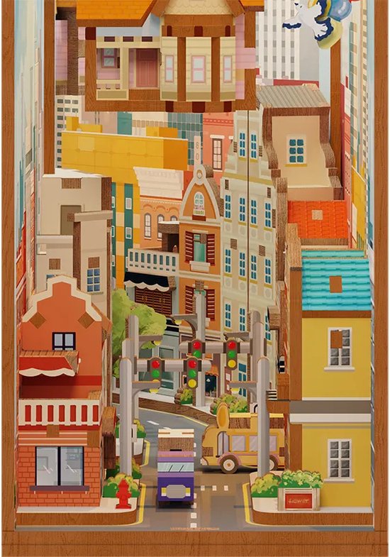 Tonecheer Book Nook : Voyagez avec le vent | Casse-tête 3D en bois | Éclairé | Capteur | Maison miniature DIY | TQ126