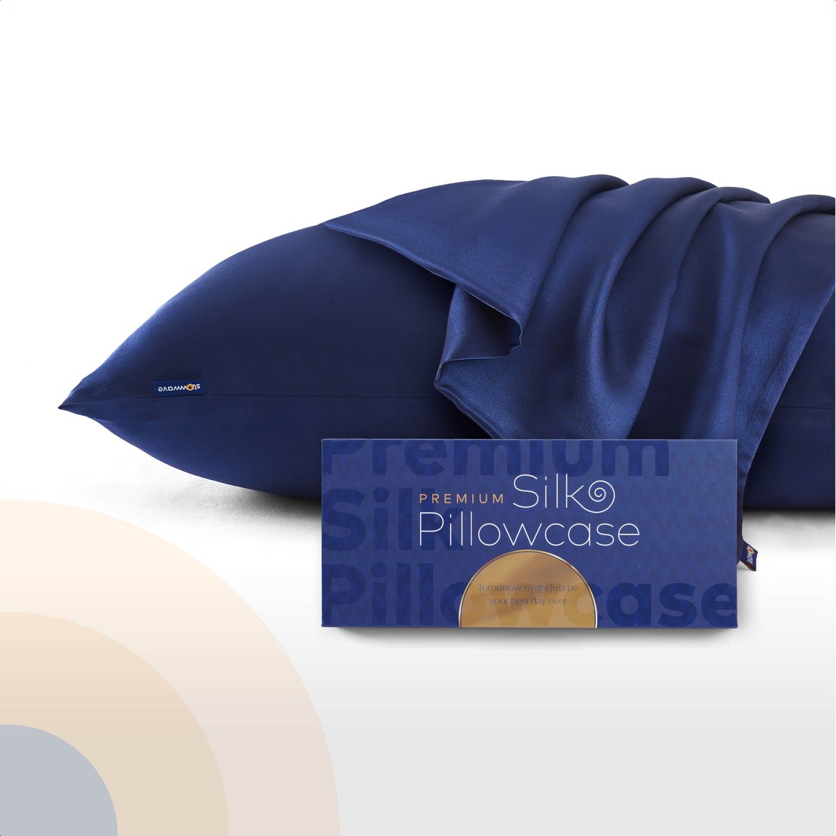 Slowwave Premium Silk Pillowcase - Kleur: Cloud Burst (blauw) - Limited edition - Ervaar het beste zijden kussensloop - 100% Mulberry zijde - 22 momme - Hoogste kwaliteit (grade 6A) - 60x70cm