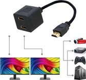 TECHly ICOC-HDMI-F-002 HDMI Adapter [1x HDMI-stekker - 2x HDMI-bus] Zwart 3.00 m