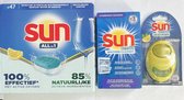 SUN vaatwaspakket - All-in 1 Citroen vaatwastabletten - SUN machine reiniger - SUN vaatwasverfrisser