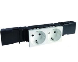 Legrand Mosaic snap-on wandcontactdoos 2-voudig randaarde standaard - wit (450016) - wandcontactdoos