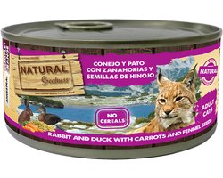 Kattenvoeding Natural Greatness - Graanvrij Natvoer Konijn Eend met Wortel en Kamille - 185g
