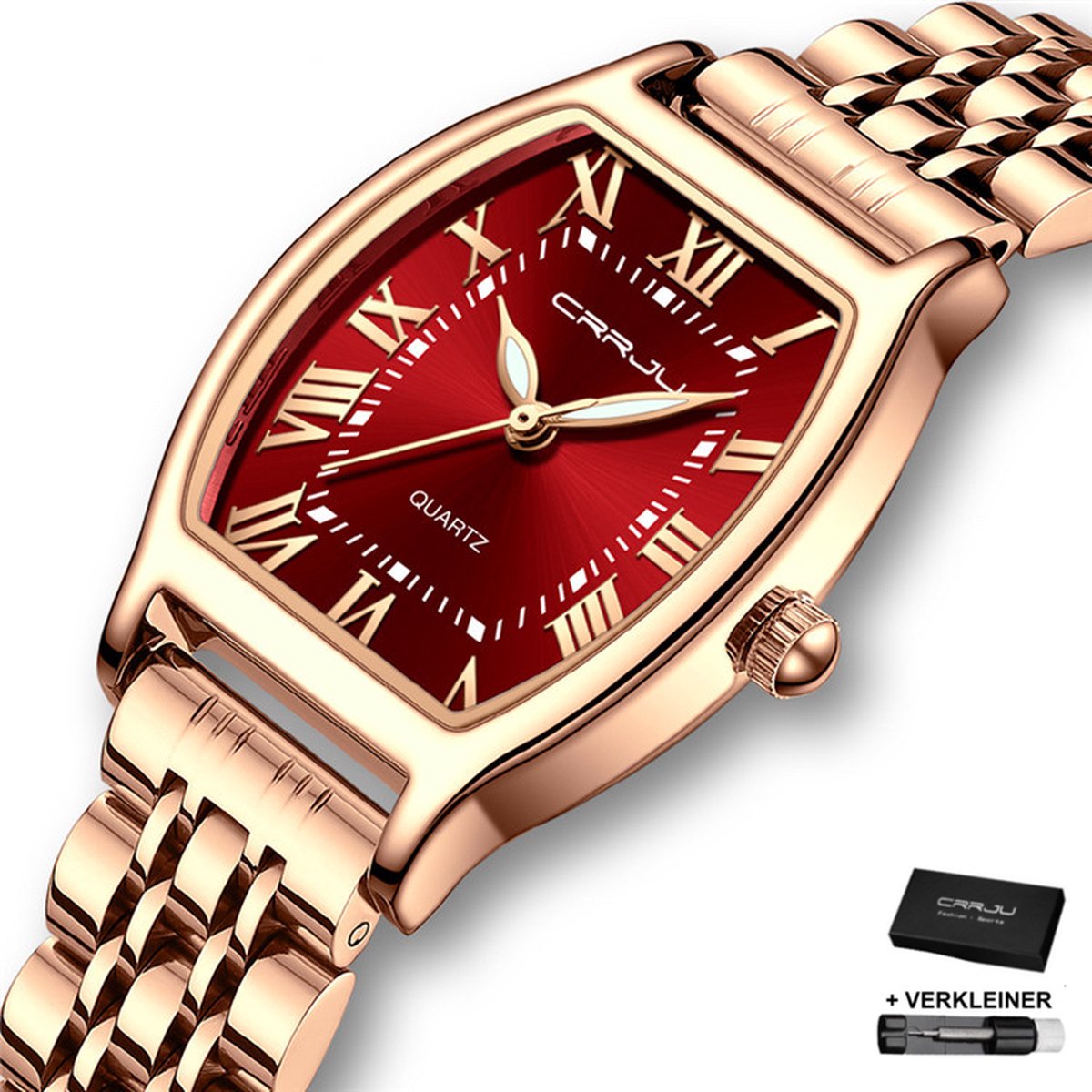 CRRJU® - Horloge Dames - Cadeau voor Vrouw - 27 mm - Rosé Rood