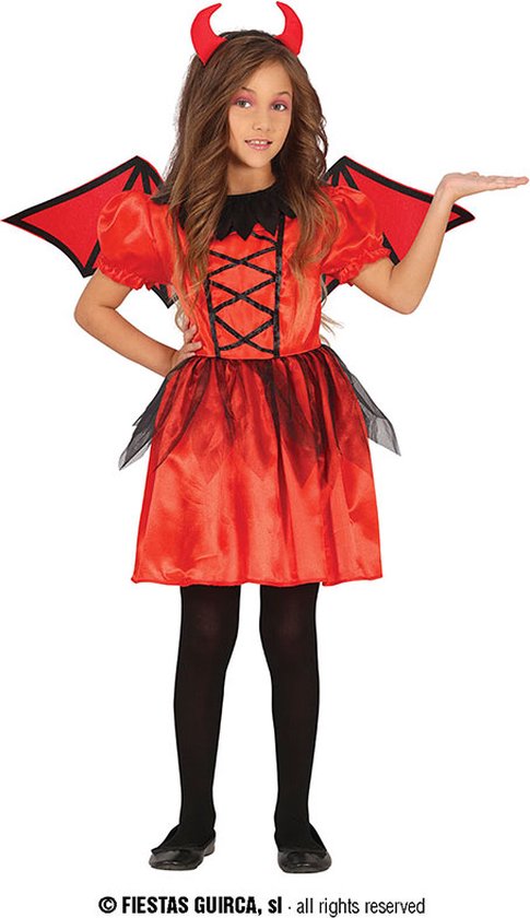 Fiestas Guirca - Bad devil meisjes (3-4 jaar) - Carnaval Kostuum voor kinderen - Carnaval - Halloween kostuum meisjes