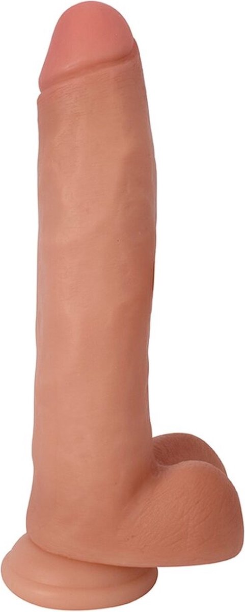 Goedkoopste 11 Inch Dong with Balls - Beige