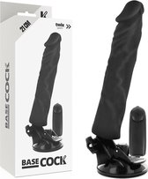 BASECOCK | Basecock Realistic Vibrator Remote Control Black 21cm | Vibrator | Sex Toy for Couples | Sex Toy for Woman | Dildo | Vibrating Dildo