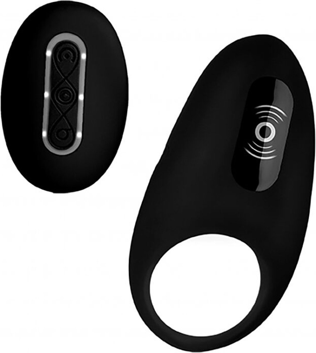 Goedkoopste Vibrating Cock Ring with Remote Control - Black