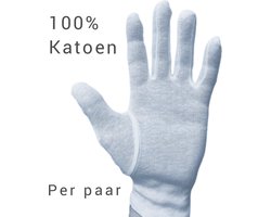 Katoenen handschoenen wit - per paar - X-Large - voor eczeem / allergie / handcreme - juweliers / munt handschoen