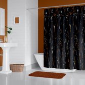 Rideau de douche - Blackstone - 2m de haut x 1,2m de large - Polyester - Incl. 12 Bagues de montage