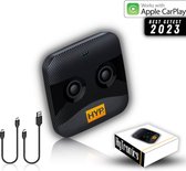 Hytronics - Dongle CarPlay - Apple CarPlay - Carlinkit - Connexion sans fil pour téléphone - Se connecte en 7 secondes - Sans fil - Noir de carbone