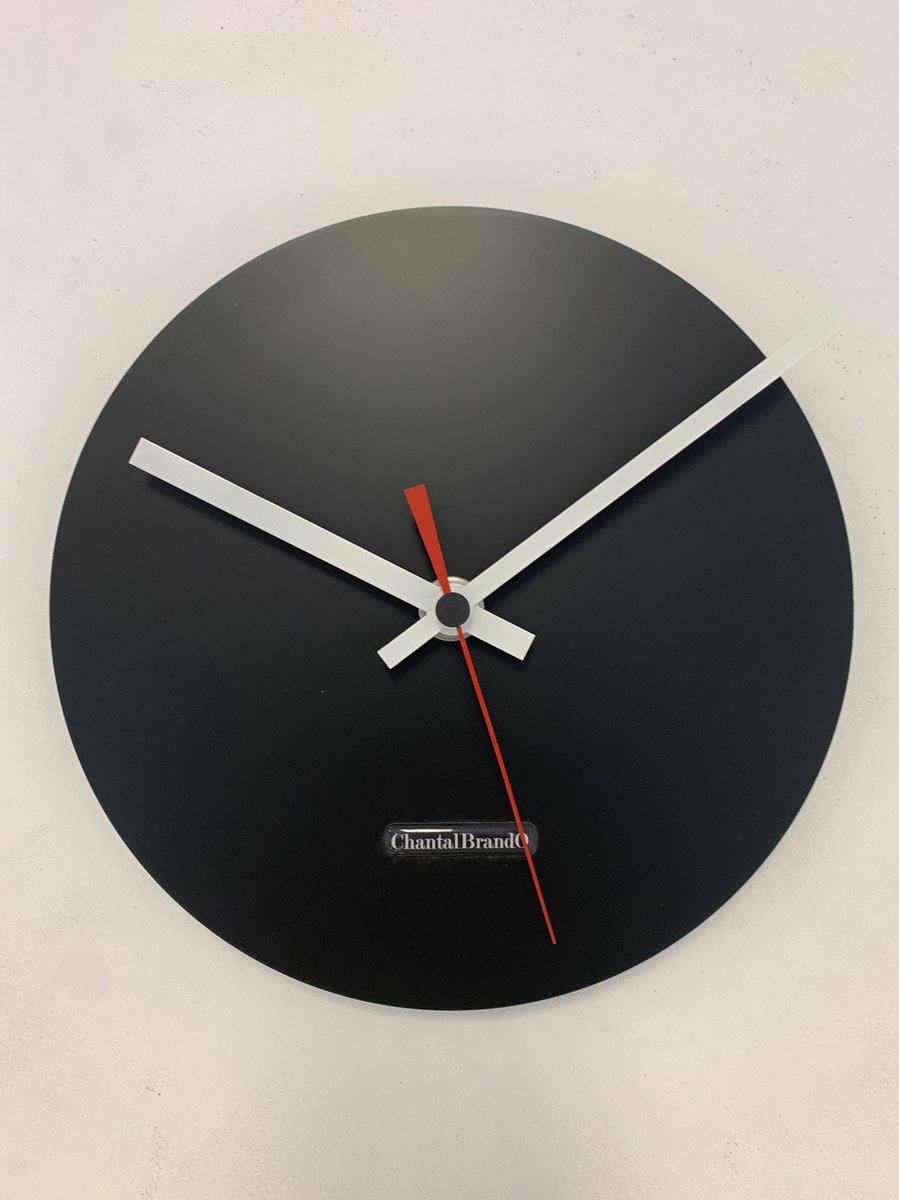Wandklok CHANTALBRANDO -- ARGOS 24 BLACK - ZWART -- MODERN DESIGN -- MADE IN HOLLAND