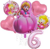 Super Mario Prinses Peach set - 73x52cm - Folie Ballon - princess peach - Themafeest - 6 jaar - Verjaardag - Ballonnen - Versiering - Helium ballon
