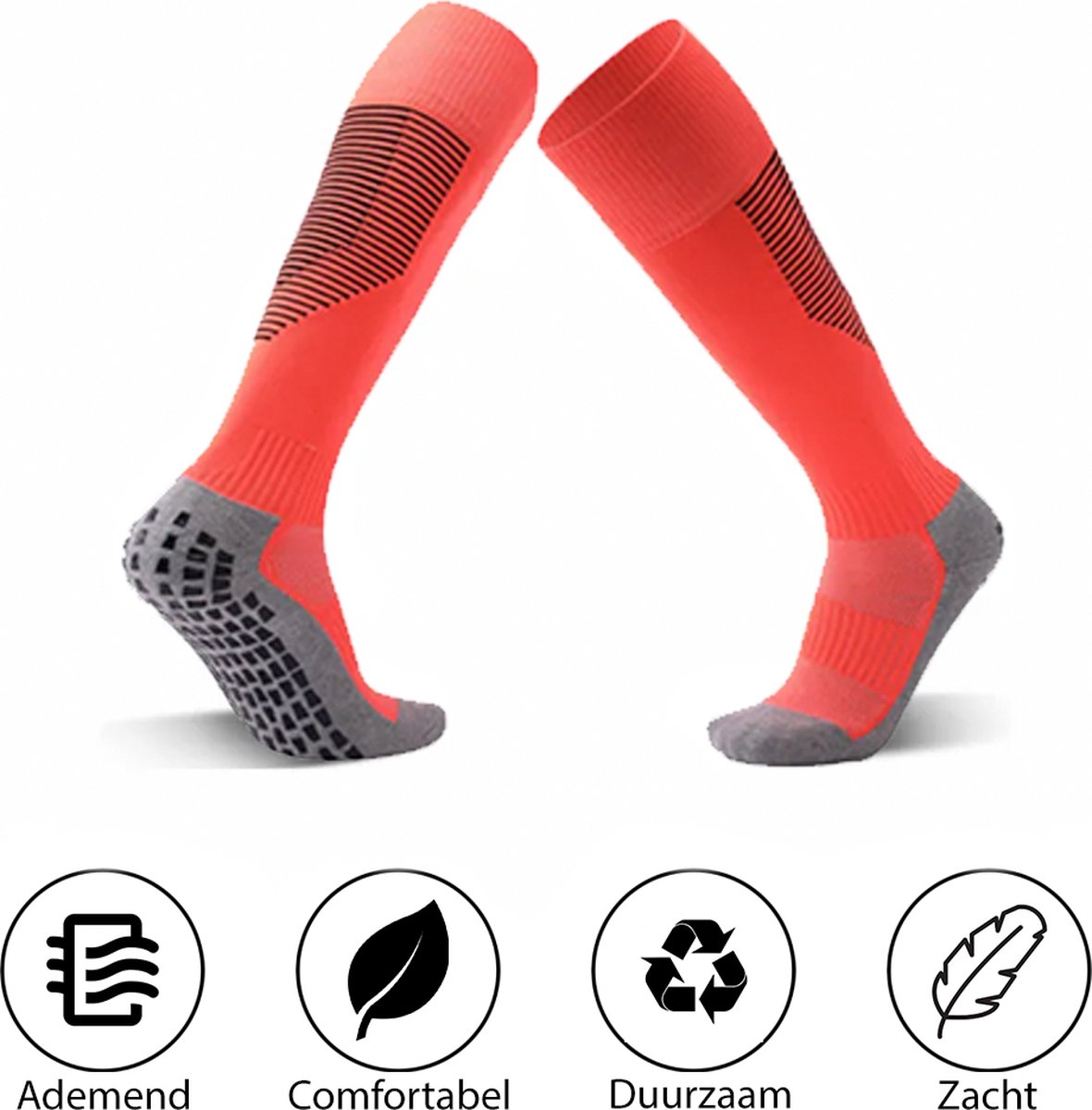 MyStand® Gripsokken Hoog Voetbal Sport Grip Sokken Hoog Anti Blaren Unisex One Size - Oranje