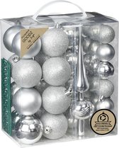 Inge Christmas kerstballen -39-dlg- zilver - kunststof - met piek