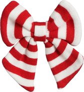 Noeud de décoration de Noël House of Seasons - rouge/blanc raide 14 cm - polyester