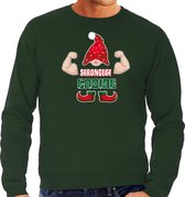 Bellatio Decorations foute kersttrui/sweater heren - Sterkste gnoom - groen - Kerst kabouter M