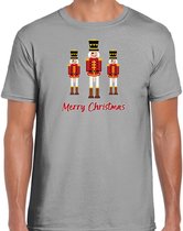 Bellatio Decorations fout kersttrui t-shirt heren - Notenkrakers - grijs - piemel/penis S