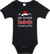 Bellatio Decorations kerst baby rompertje - Kadootje - zwart - Kerstdiner cadeau 68