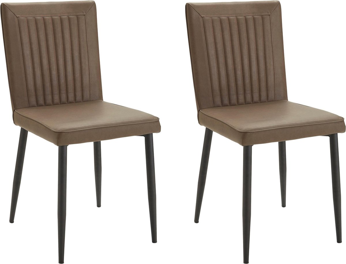 Notio Living Felicia-Eetkamerstoel - Bruin - Set van 2