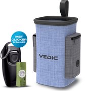 VEDIC® - Pack de démarrage de dressage de Chiens - Sac de récompense Blauw - Sacs à crottes compostables - Dog Clicker