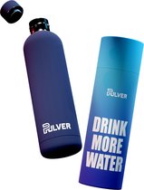 Pulver - RVS Thermosfles / Drinkfles – BPA Vrij – 750 ml - Waterfles met draaidop – Thermosbeker - Drinkfles – Dubbele isolatie - Rubberen coating- Licht Blauw