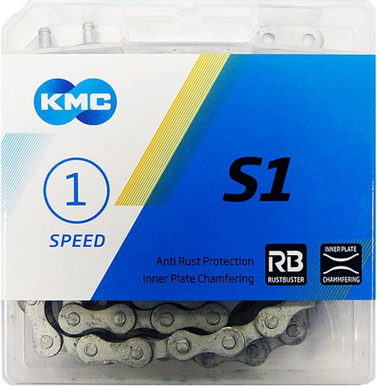 KMC ketting - singlespeed - roestbestendig - 112 schakels - mat zilver van KMC — afbeelding 3