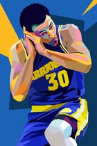 Stephen Curry Poster | Basketbal Poster | Golden State Warriors | Signature Celebration | Curry Poster | Sport Poster | Pop Poster | Wanddecoratie | Muurposter | 51x71cm | Geschikt om in te lijsten