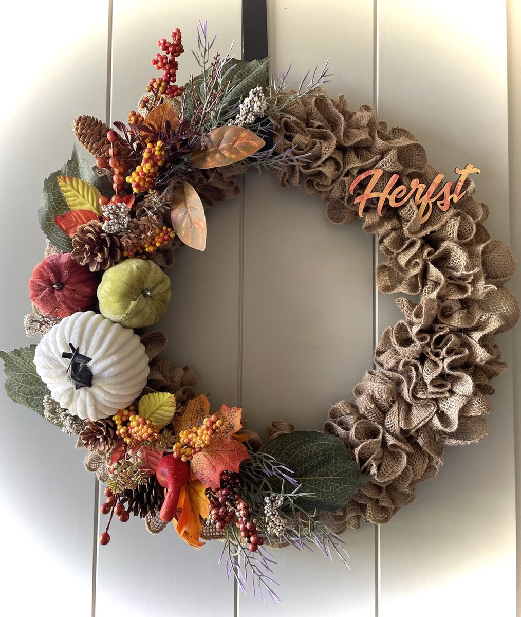 35/40/45cm Herfstpompoenkrans voor voordeur - Oogstkrans met esdoornbladeren, dennenappels en bessen - 3 stijlen voor Halloween, Thanksgiving