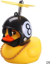Lucky Duck -  Lucky nr 8 - Stoere Eend met helm, zonnebril en ketting