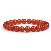 Bracelets de perles Gems Bracelet de pierres précieuses d'agate rouge - Bracelet de perles de pierres précieuses polies - Cadeau pour la Saint-Valentin - Cadeau pour Cheveux