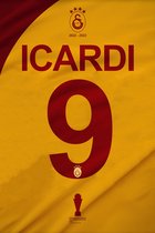 Mauro Icardi Rugnummer Poster | Mauro Icardi Rugnummer 9 | Voetbalposter | Galatasaray Poster | 61x91cm | Geschikt om in te lijsten