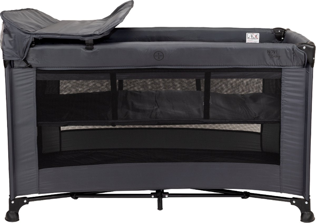 Novi Baby Kiki Luxe - Campingbed - Donker Grijs - reisbed - Inclusief transporttas - Inclusief verschoonblad - Inclusief bodemverhoger thumbnail 2