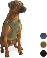 Hondentuigje - Anti-Trek Tuig - Hondenharnas - Y Tuig Hond - Reflecterend - Groen - Maat L
