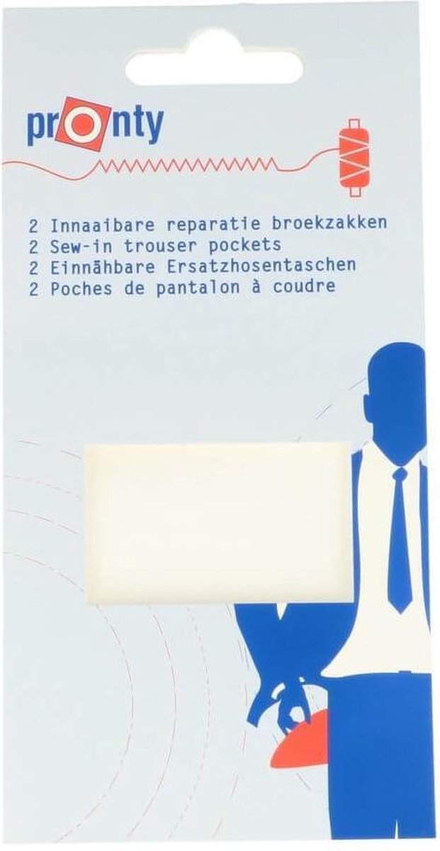 Pronty innaaibare reparatie broekzakken wit 2 stuks