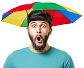 Regenboogkleuren Opvouwbare paraplu | Parasolhoed | Zonnescherm - Hoofddeksel voor Volwassenen & Kinderen - Perfect voor Carnaval | Carnaval | Festival | Strand & Buitenactiviteiten - One Size Fits All