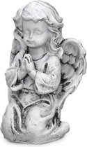 Stijlvolle engel als decoratief figuur voor binnen en buiten - bidden engelfiguur als beschermengel & gravengel - weerbestendige engelfiguur aan het graf 16 cm groot - rouwsculptuur als grafversiering